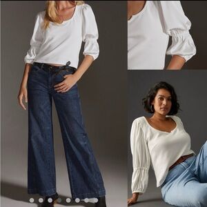 Maeve White tiered Sleeve Top, nwt, size xl